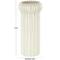 12" White & Green Linear Patterns Round Decorative Ceramic Vase